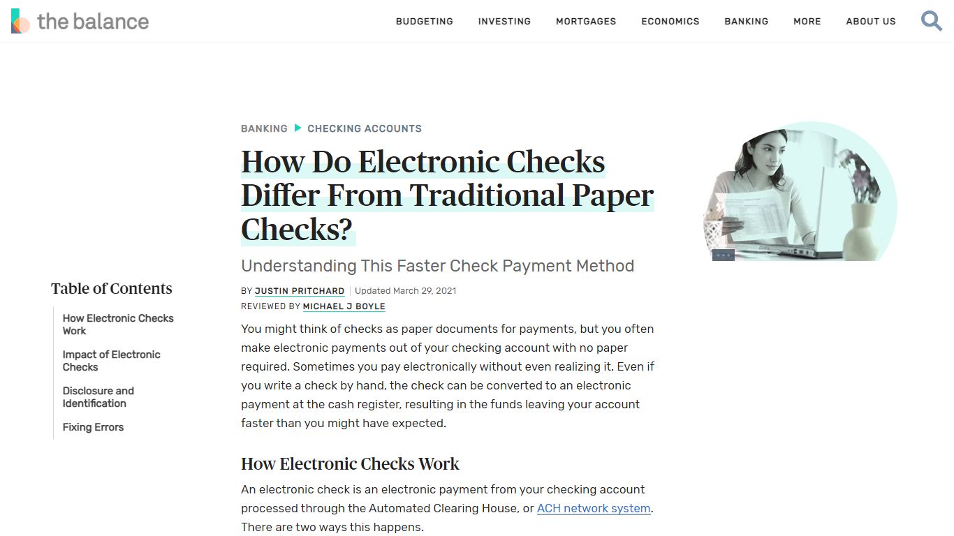 From Paper Check to Electronic Payment - The Balance